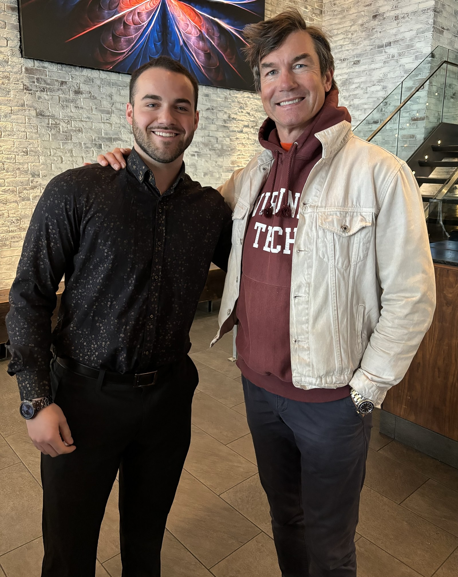 Ben Lindgren with Alan Ritchson on set